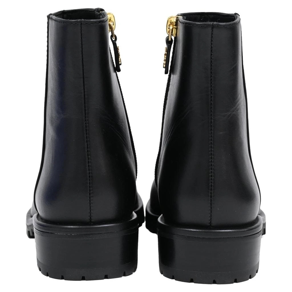 Stuart Weitzman Maelie Black Smooth Calf Leather Ankle Boots Lug Sole 5.5 B - Picture 4 of 12